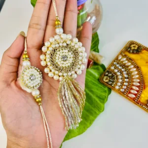 Elegant Pearl Pair Rakhi