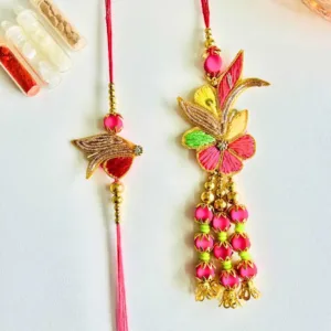 Beautiful Zardozi handwork rakhi set of 2