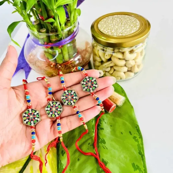 Meenakari Pendant Rakhi