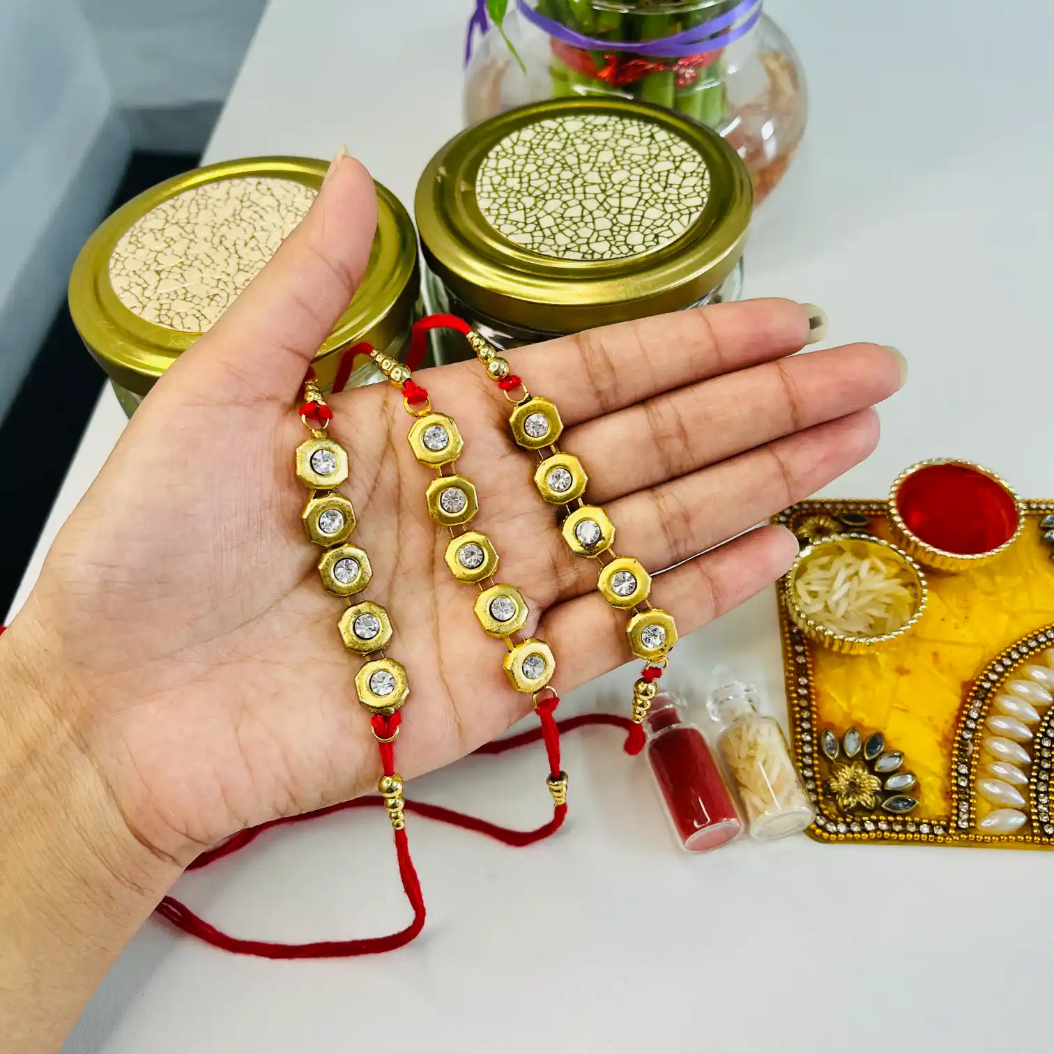 Golden Chain Rakhi